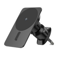 Автомобільний тримач із бездротовою зарядкою Wiwu Wi-Q001 Liberator Magnetic Wireless Wharger Black